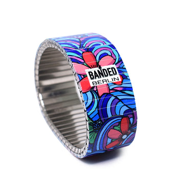 Squiggle Flower Pop-Blues 23mm Classic Finish by Banded berlin