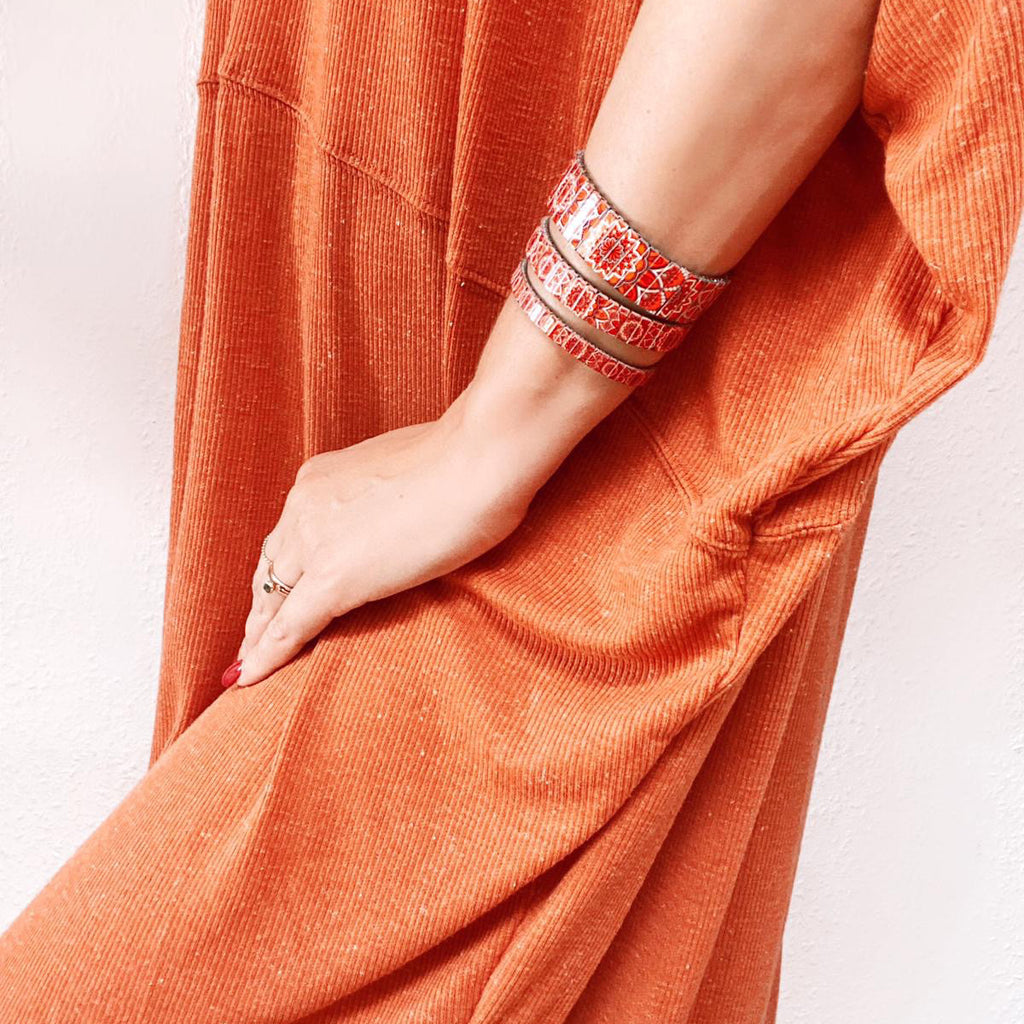 Brazilian Moonrise - Coccinea - Passiflora Collection Classic Finish Banded Bracelets