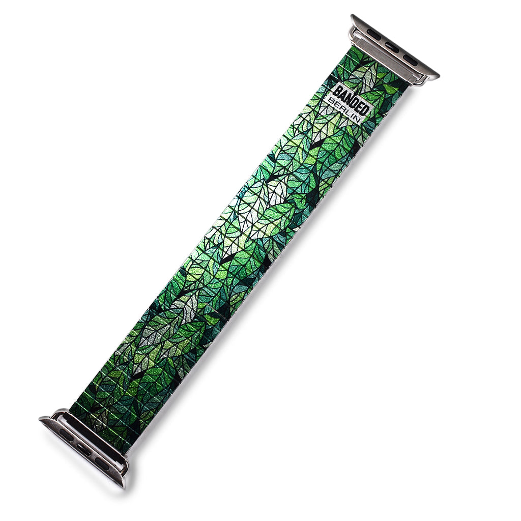 Sea of Green - Stained Glass Leaf Apple Watch Banded